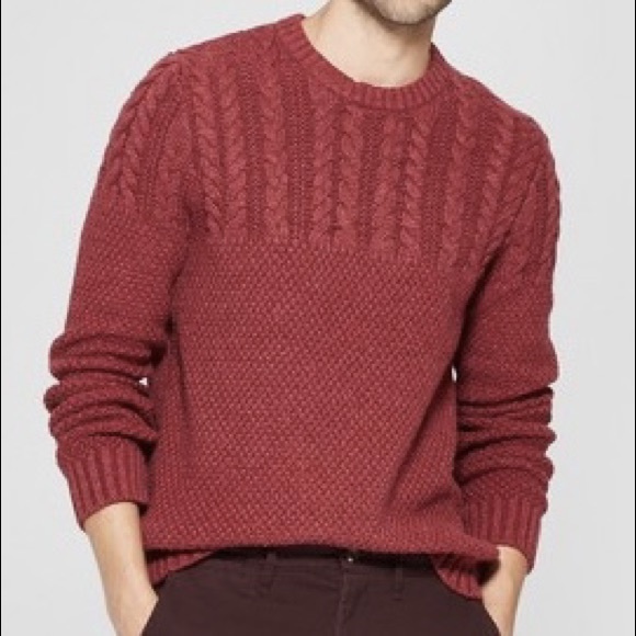 Goodfellow Red Maroon Chunky Cable Knit 